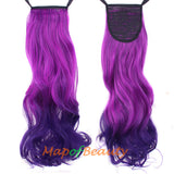 Gradient Fashion Party Charming Long Curly Ribbon Ponytail Extension