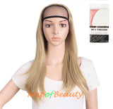 Natural Wigs Long Straight Half Wig(Chocolate Brown/Mixed Golden)