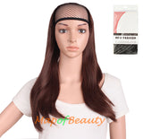 Natural Wigs Long Straight Half Wig(Chocolate Brown/Mixed Golden)