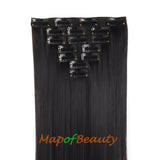 Heat Resistant Hair Extensions 16 Clip Long Straight Ordinary Hairpiece