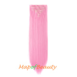 Heat Resistant Hair Extensions 16 Clip Long Straight Ordinary Hairpiece