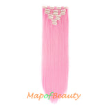 Heat Resistant Hair Extensions 16 Clip Long Straight Ordinary Hairpiece