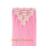 Heat Resistant Hair Extensions 16 Clip Long Straight Ordinary Hairpiece