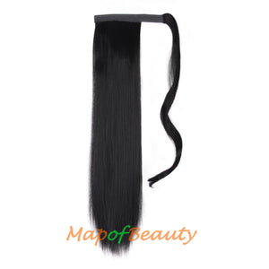 Wrap Around Extension Fashion Heat Resistant Long Straight Hair Paste Ponytail