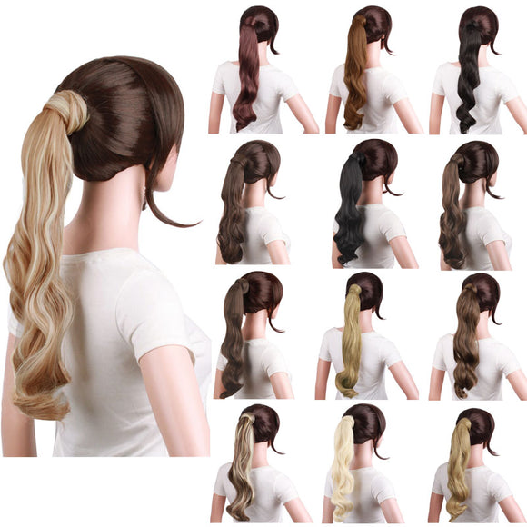 Fashion Party Long Curly Big Wave Roll Hair Paste Wrap Ponytail