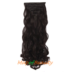 24 Inch Beauty Charming 16 Clip Long Curly Wavy Women Ordinary Hairpiece