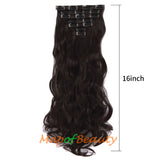 24 Inch Beauty Charming 16 Clip Long Curly Wavy Women Ordinary Hairpiece