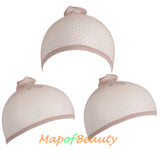 3 Pieces One Size Elastic Mesh Net Wig Caps Hair Net