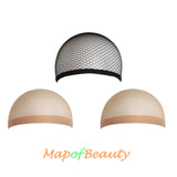 3 Pieces One Size Elastic Mesh Net Wig Caps Hair Net