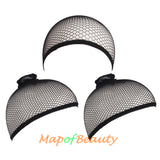 3 Pieces One Size Elastic Mesh Net Wig Caps Hair Net