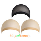 3 Pieces One Size Elastic Mesh Net Wig Caps Hair Net