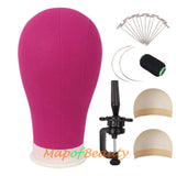 Canvas Block Head Wig Head With Stand For Making Wigs Mannequin Head Display Styling