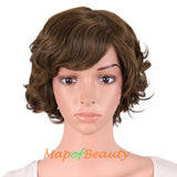 10 Inch Fluffy Curly Side Bangs Charm Synthetic Short Wig