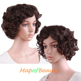 10 Inch Fluffy Curly Side Bangs Charm Synthetic Short Wig