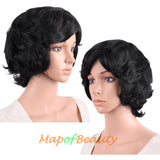 10 Inch Fluffy Curly Side Bangs Charm Synthetic Short Wig