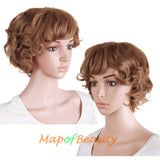 10 Inch Fluffy Curly Side Bangs Charm Synthetic Short Wig