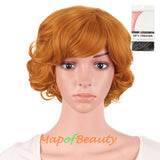 10 Inch Fluffy Curly Side Bangs Charm Synthetic Short Wig