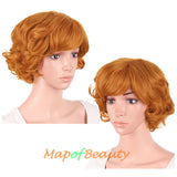 10 Inch Fluffy Curly Side Bangs Charm Synthetic Short Wig