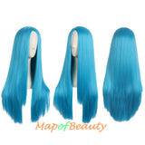 Long Straight Cosplay Wigs For Women Heat Resistant Natural Hair Synthetic Wig