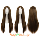 Long Straight Cosplay Wigs For Women Heat Resistant Natural Hair Synthetic Wig