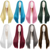 Long Straight Cosplay Wigs For Women Heat Resistant Natural Hair Synthetic Wig