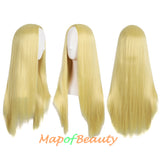 Long Straight Cosplay Wigs For Women Heat Resistant Natural Hair Synthetic Wig