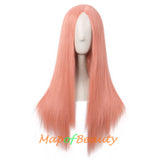 Long Straight Cosplay Wigs For Women Heat Resistant Natural Hair Synthetic Wig