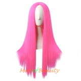 Long Straight Cosplay Wigs For Women Heat Resistant Natural Hair Synthetic Wig