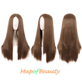 Long Straight Cosplay Wigs For Women Heat Resistant Natural Hair Synthetic Wig