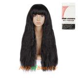 Fashion Flat Bangs Long Lace Front Wigs Heat Resistant Ordinary Wigs