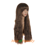 Fashion Flat Bangs Long Lace Front Wigs Heat Resistant Ordinary Wigs