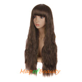 Fashion Flat Bangs Long Lace Front Wigs Heat Resistant Ordinary Wigs