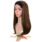 Long Natural Curly Wigs Synthetic Heat Resistant Headband Wig Daily Use