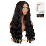 Long Wavy Wigs Middle Part Synthetic Fiber Curly Hair Replacement Wig For Party Cosplay Daily