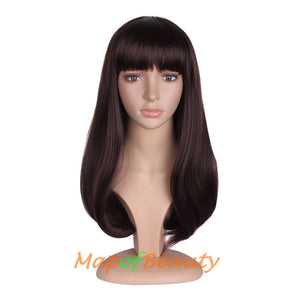 Flat Bangs Long Bent Tail Wigs Synthetic Wigs Ordinary Wigs For Women