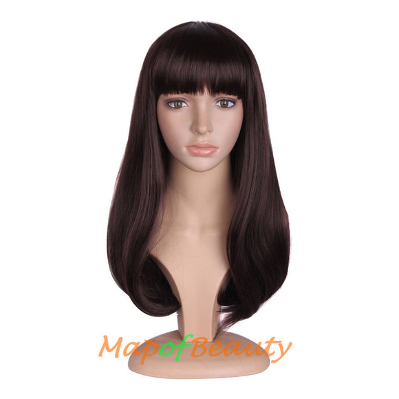 Flat Bangs Long Bent Tail Wigs Synthetic Wigs Ordinary Wigs For Women