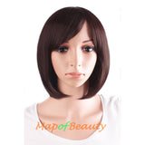 Daily Use Side Bangs Short Wigs High-temperature Fiber Ordinary Wigs