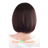 Daily Use Side Bangs Short Wigs High-temperature Fiber Ordinary Wigs