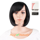 Daily Use Side Bangs Short Wigs High-temperature Fiber Ordinary Wigs