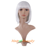 White bob wigs with bangs