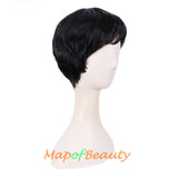 Short Curly Wig with Bangs Hair Natural Soft Wigs for Women（Dark Brown）