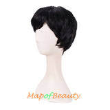 Short Curly Wig with Bangs Hair Natural Soft Wigs for Women（Dark Brown）
