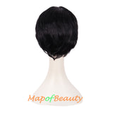 Short Curly Wig with Bangs Hair Natural Soft Wigs for Women（Dark Brown）