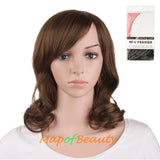 Side Bangs Middle Length Bent Tail Wigs Fiber Shoulder Length Wigs