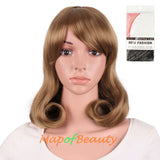 Side Bangs Middle Length Bent Tail Wigs Fiber Shoulder Length Wigs