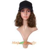 Adjustable Baseball Cap Wig Short Kinky Curly BOB Synthetic Hair Extension Natural Party