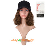 Adjustable Baseball Cap Wig Short Kinky Curly BOB Synthetic Hair Extension Natural Party