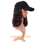 Adjustable Baseball Cap Wig Short Kinky Curly BOB Synthetic Hair Extension Natural Party