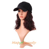 Adjustable Baseball Cap Wig Short Kinky Curly BOB Synthetic Hair Extension Natural Party