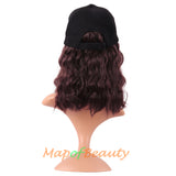 Adjustable Baseball Cap Wig Short Kinky Curly BOB Synthetic Hair Extension Natural Party